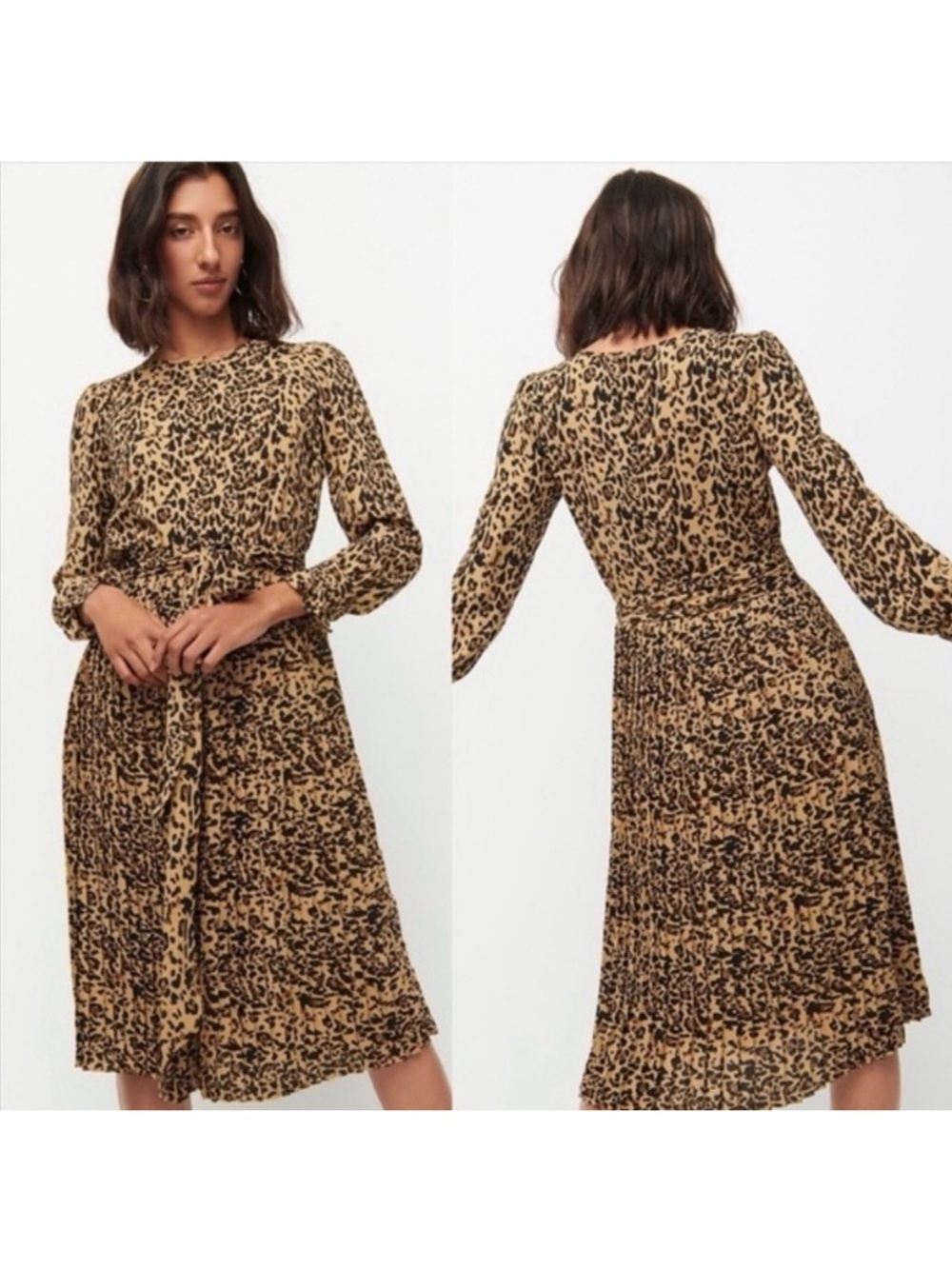 JCREW Leopard Print pleated dress